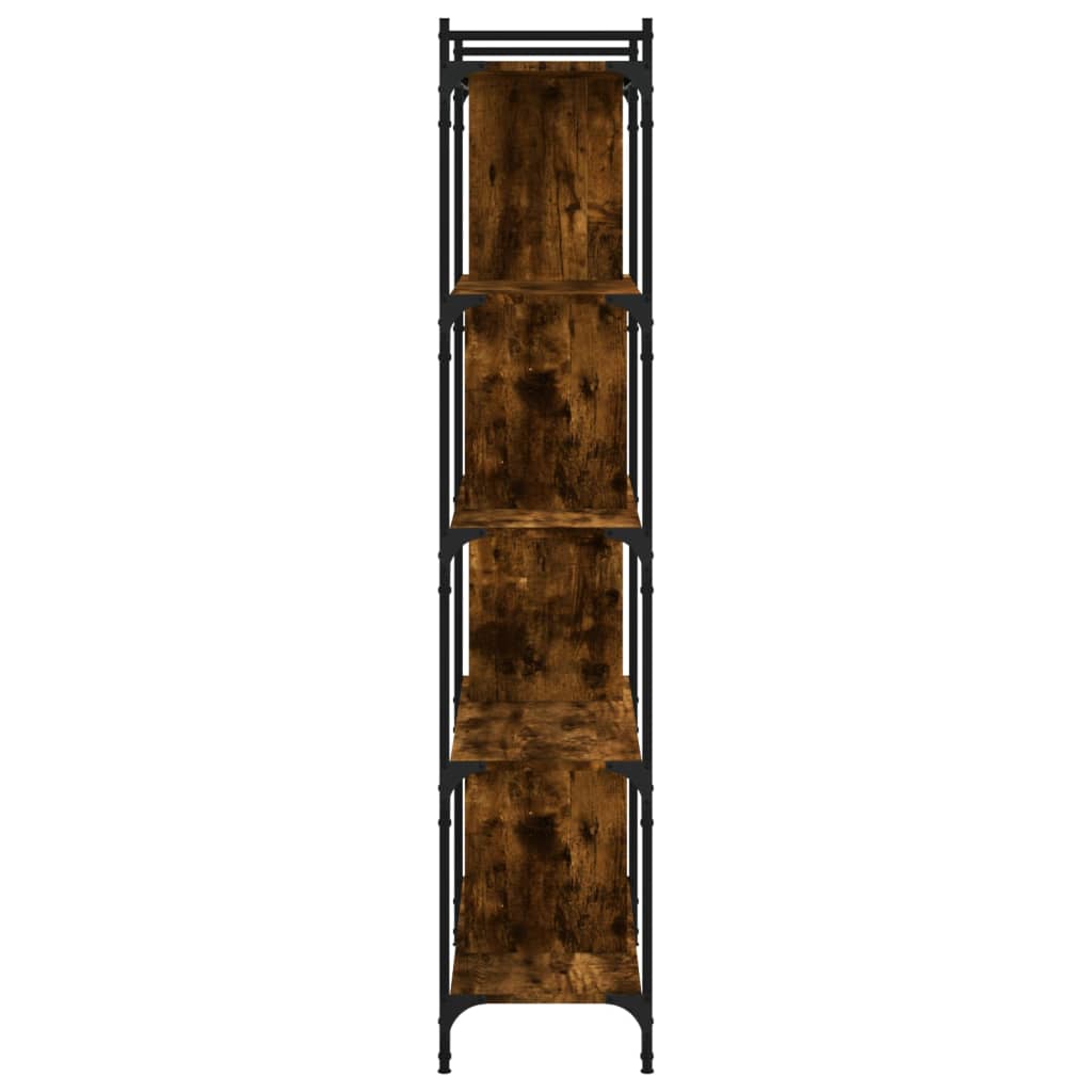 vidaXL Βιβλιοθήκη 5 Επιπέδων Καπνιστή Δρυς 76 x 32 x 158εκ. Επεξ. Ξύλο
