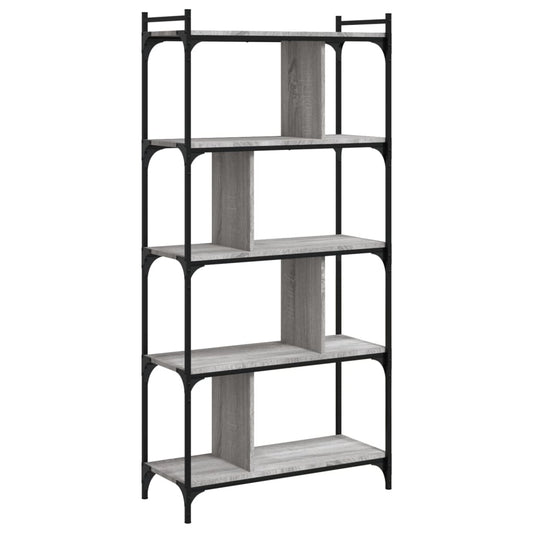 vidaXL Βιβλιοθήκη 5 Επιπέδων Γκρι Sonoma 76 x 32 x 158 εκ. Επεξ. Ξύλο