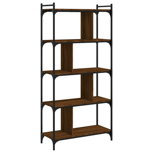 vidaXL Βιβλιοθήκη 5 Επιπέδων Καφέ Δρυς 76 x 32 x 158 εκ. Επεξ. Ξύλο