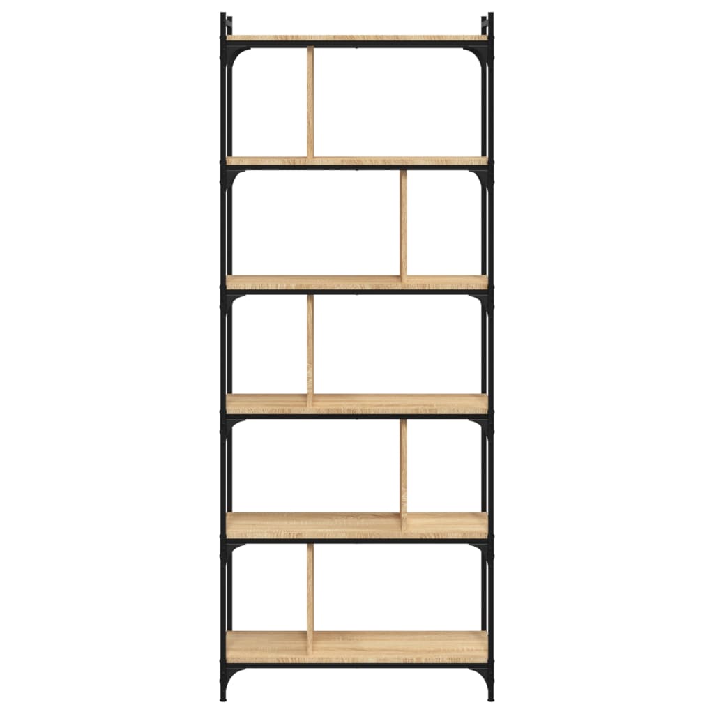 vidaXL Βιβλιοθήκη 6 Επιπέδων Sonoma Δρυς 76 x 32 x 192 εκ. Επεξ. Ξύλο