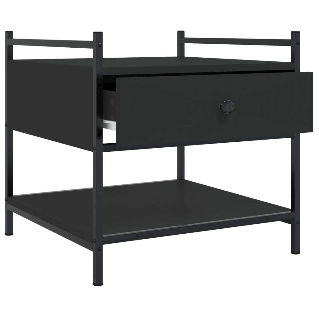 vidaXL Τραπεζάκι Σαλονιού Μαύρο 50x50x50 εκ. Επεξεργασμένο Ξύλο