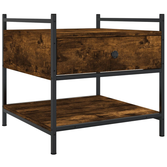 vidaXL Τραπεζάκι Σαλονιού Καπνιστή Δρυς 50x50x50 εκ. Επεξεργασμ. Ξύλο