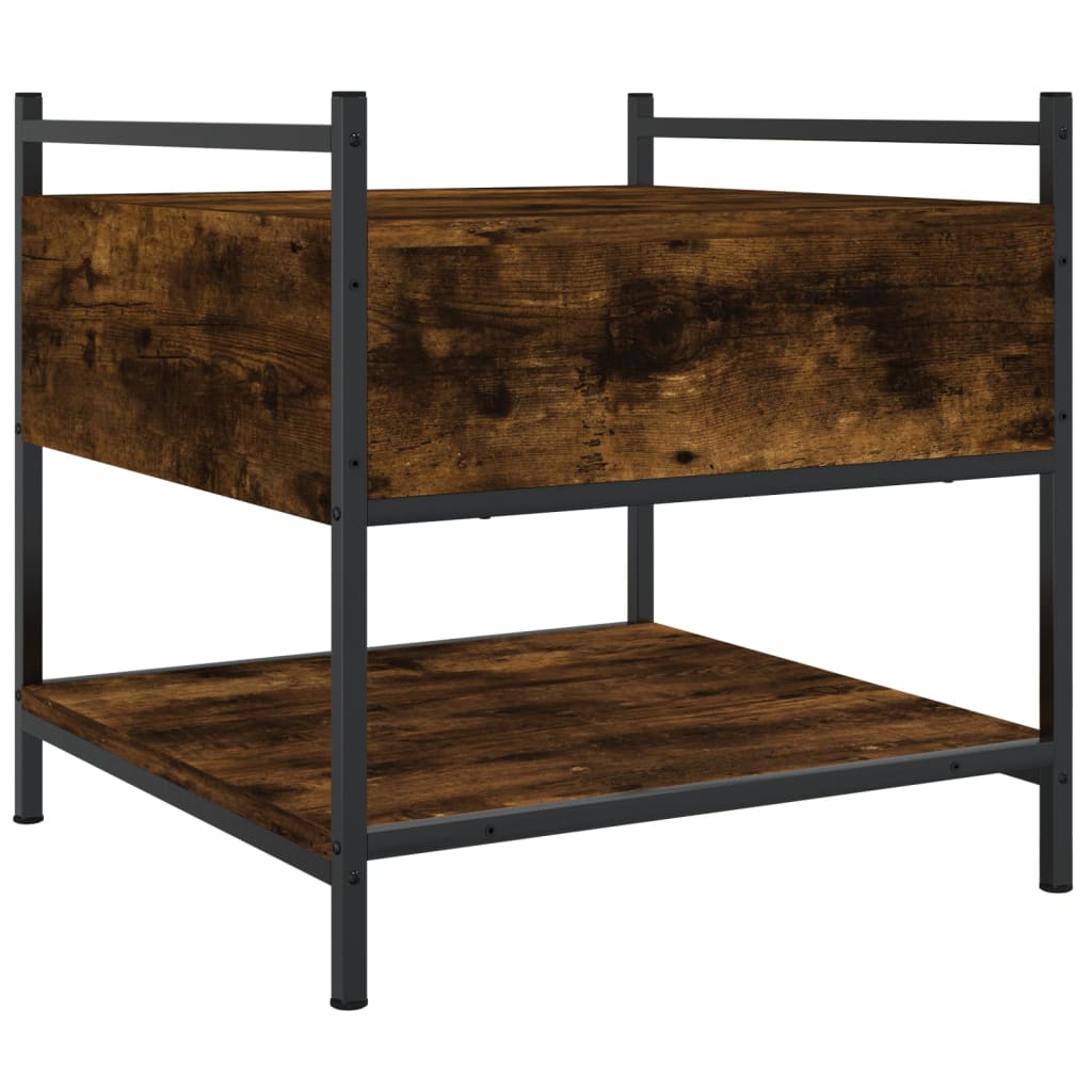 vidaXL Τραπεζάκι Σαλονιού Καπνιστή Δρυς 50x50x50 εκ. Επεξεργασμ. Ξύλο