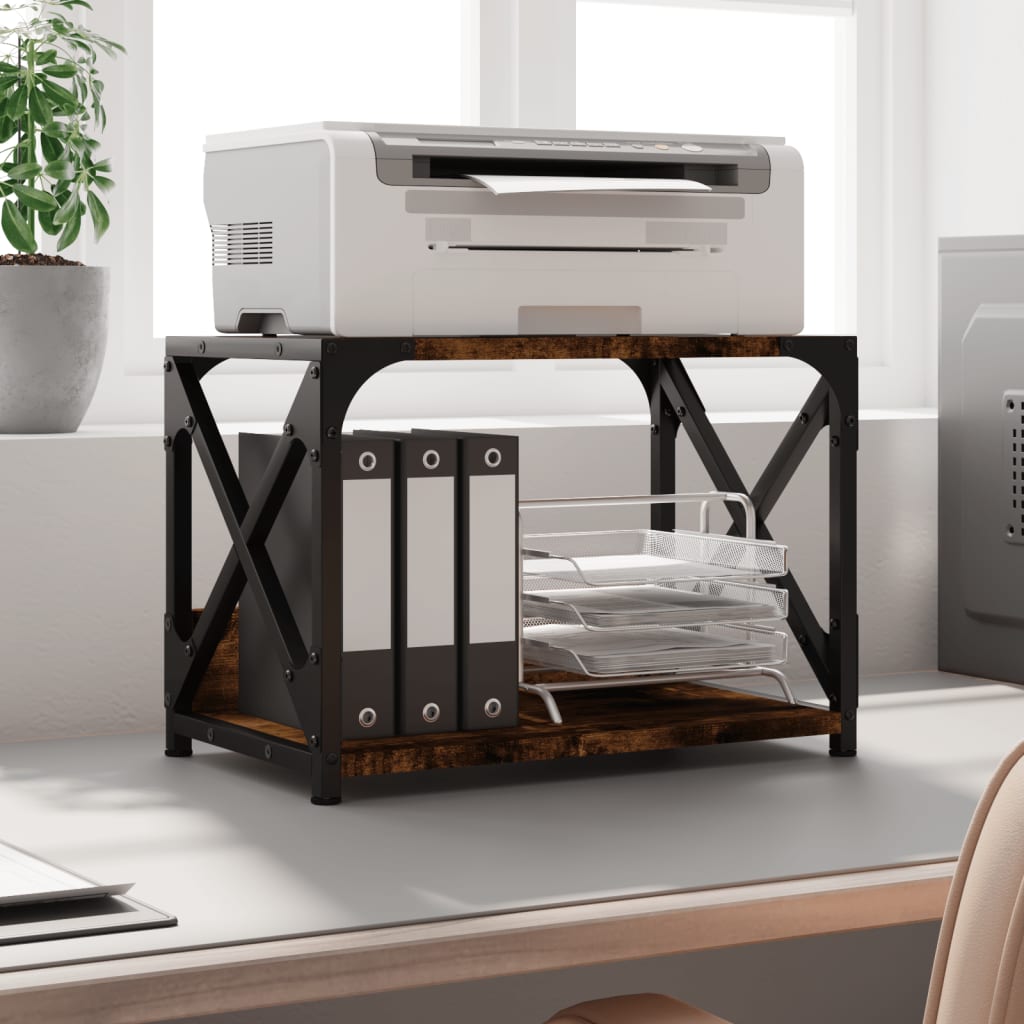 vidaXL Βάση Εκτυπωτή 2 Επιπέδων Καπνιστή Δρυς 44x26x31,5 εκ Επεξ. Ξύλο