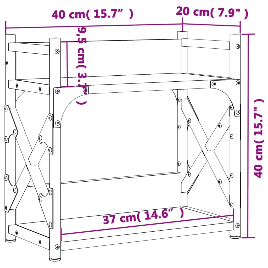 vidaXL Βάση Εκτυπωτή 2 Επιπέδων Μαύρη 40x20x40 εκ Επεξεργασμένο Ξύλο