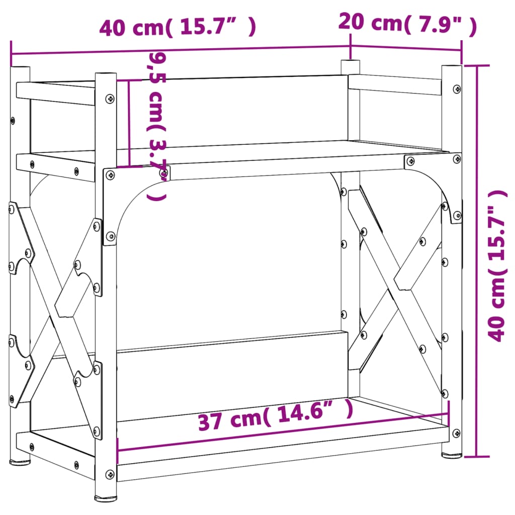 vidaXL Βάση Εκτυπωτή 2 Επιπέδων Καφέ Δρυς 40x20x40 εκ Επεξ. Ξύλο