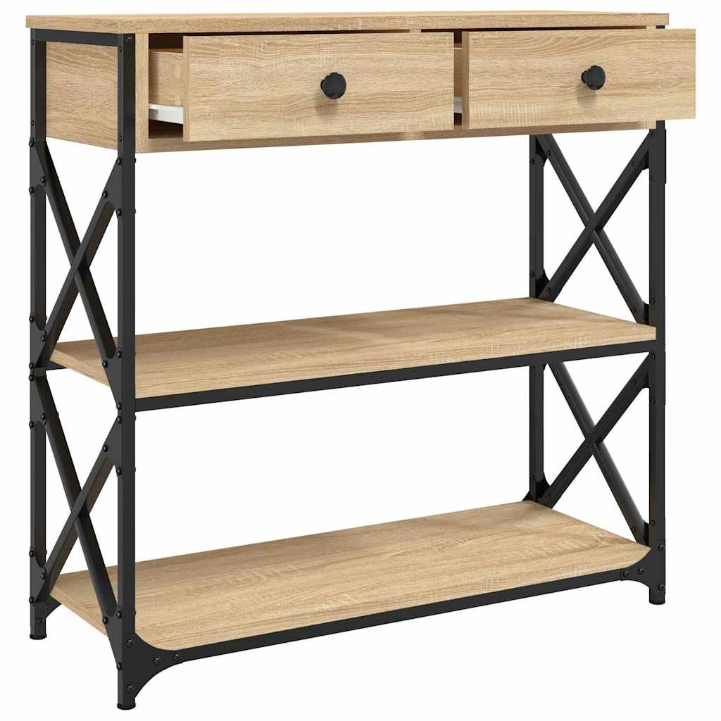 vidaXL Τραπέζι Κονσόλα Sonoma Δρυς 75 x 28 x 75 εκ. Επεξεργασμένο Ξύλο