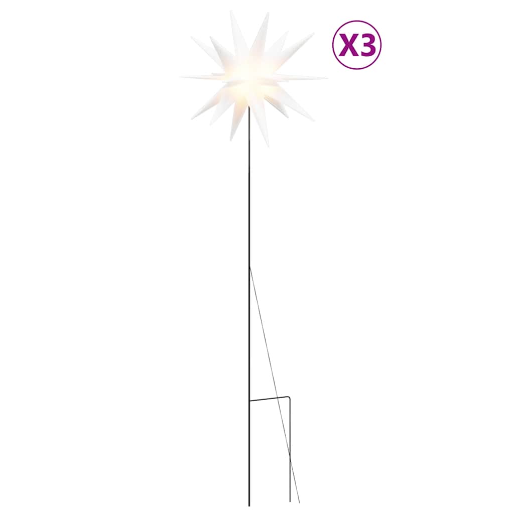 vidaXL Φωτιστικά Χριστ. με Ακίδες 3Τεμ LED Αναδιπλούμενα Λευκά 35 εκ