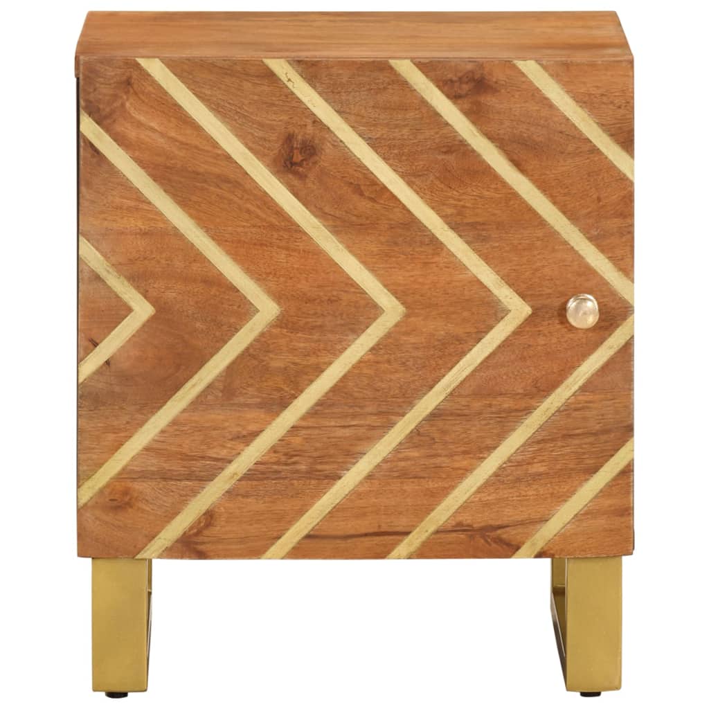 vidaXL Κομοδίνο Καφέ και Μαύρο από Μασίφ Ξύλο Μάνγκο