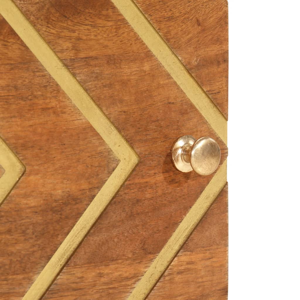 vidaXL Κομοδίνο Καφέ και Μαύρο από Μασίφ Ξύλο Μάνγκο