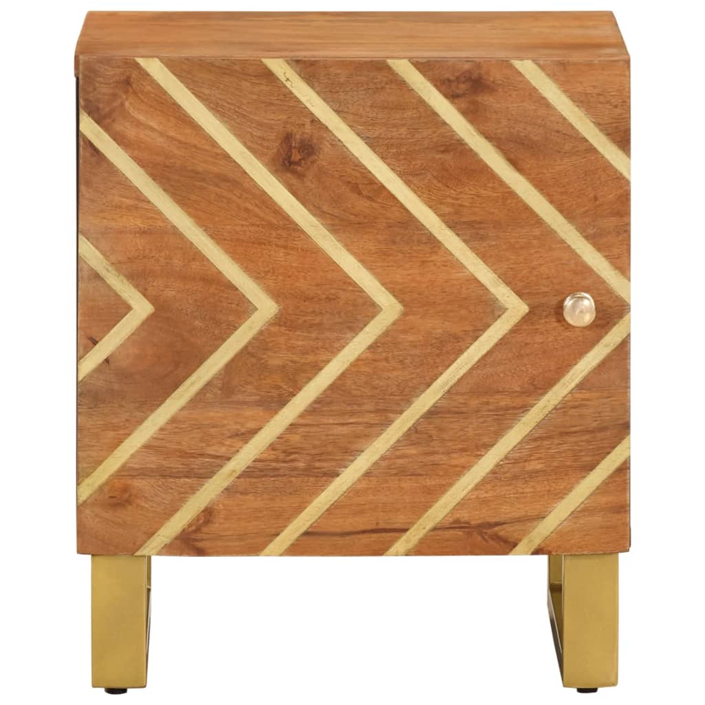 vidaXL Κομοδίνα 2 τεμ. Καφέ και Μαύρο από Μασίφ Ξύλο Μάνγκο