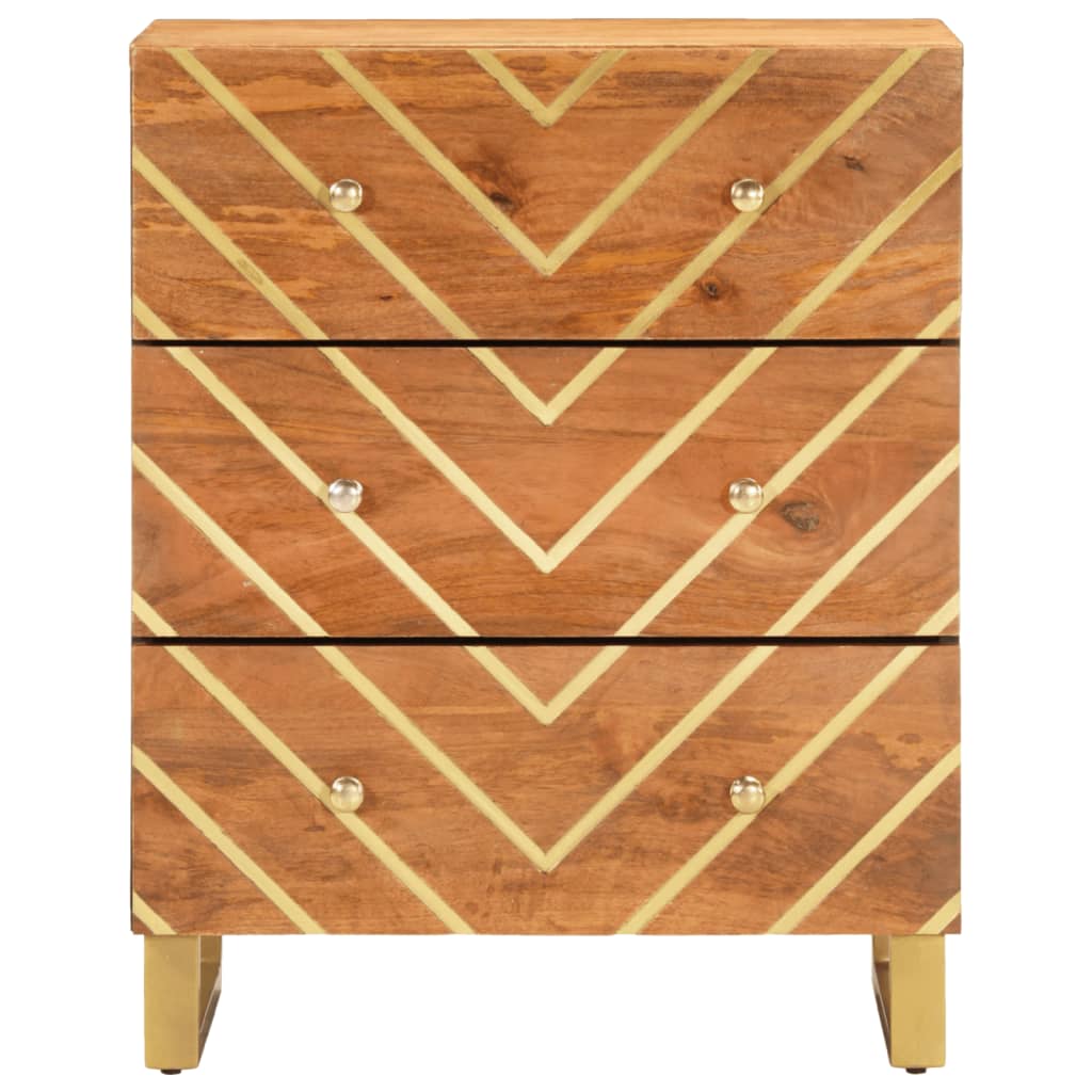 vidaXL Βοηθητικό Έπιπλο Καφέ/Μαύρο 60x33,5x75 εκ. Μασίφ Ξύλο Μάνγκο