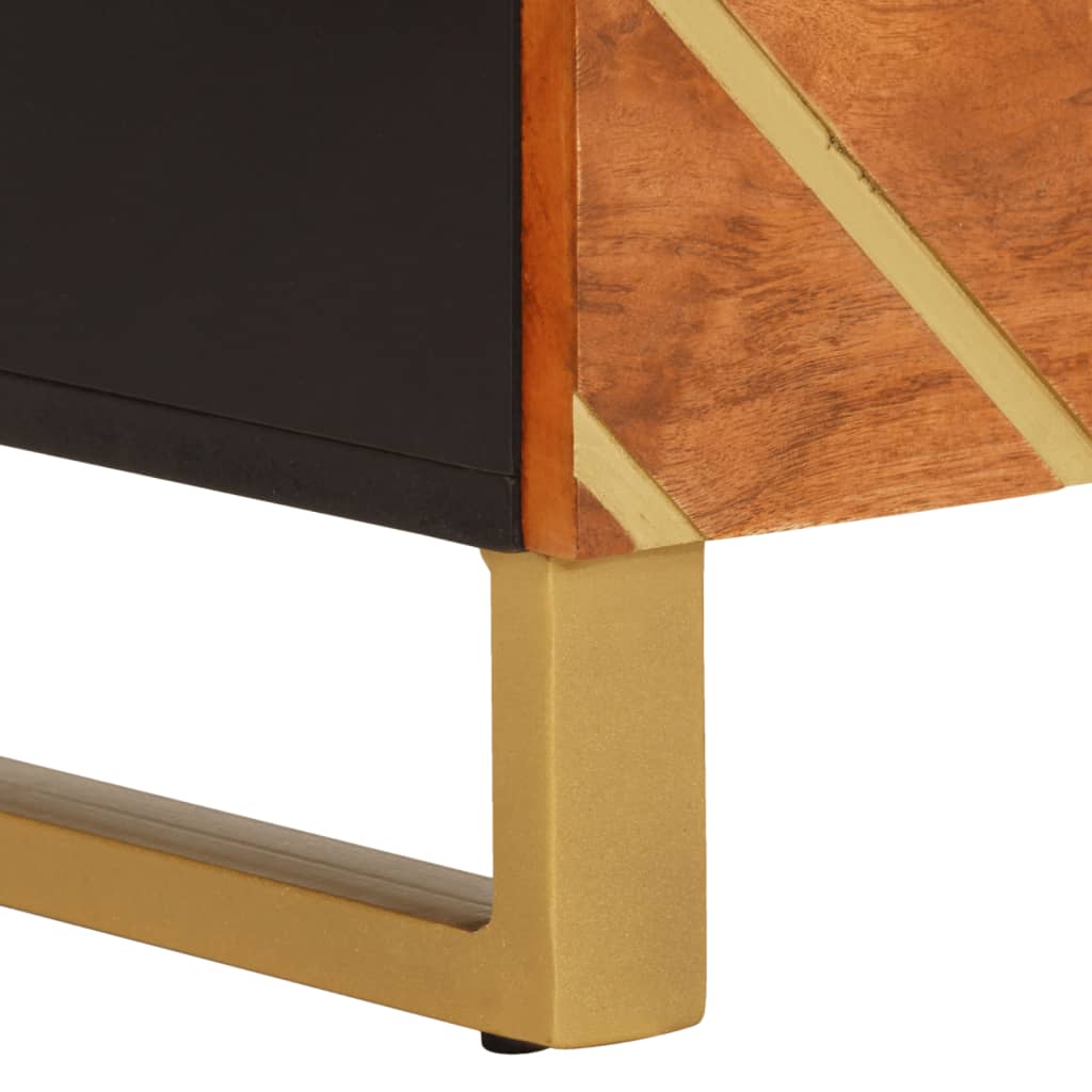 vidaXL Βοηθητικό Έπιπλο Καφέ/Μαύρο 60x33,5x75 εκ. Μασίφ Ξύλο Μάνγκο