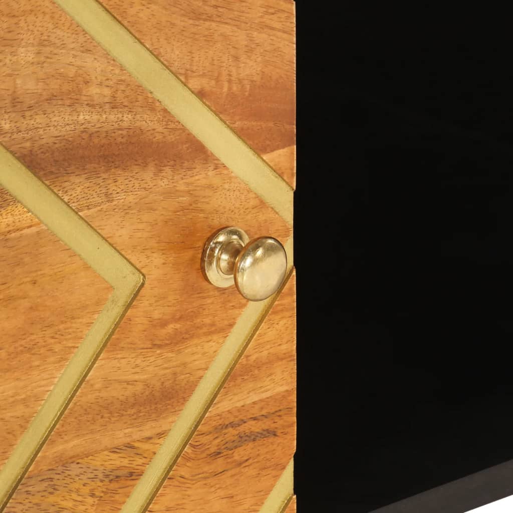 vidaXL Τραπεζάκι Σαλονιού Καφέ/Μαύρο 80x50x40εκ. από Μασίφ Ξύλο Μάνγκο