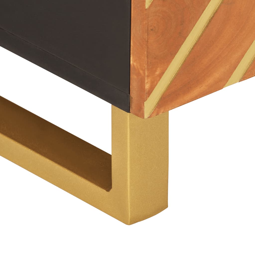 vidaXL Τραπεζάκι Σαλονιού Καφέ/Μαύρο 80x50x40εκ. από Μασίφ Ξύλο Μάνγκο