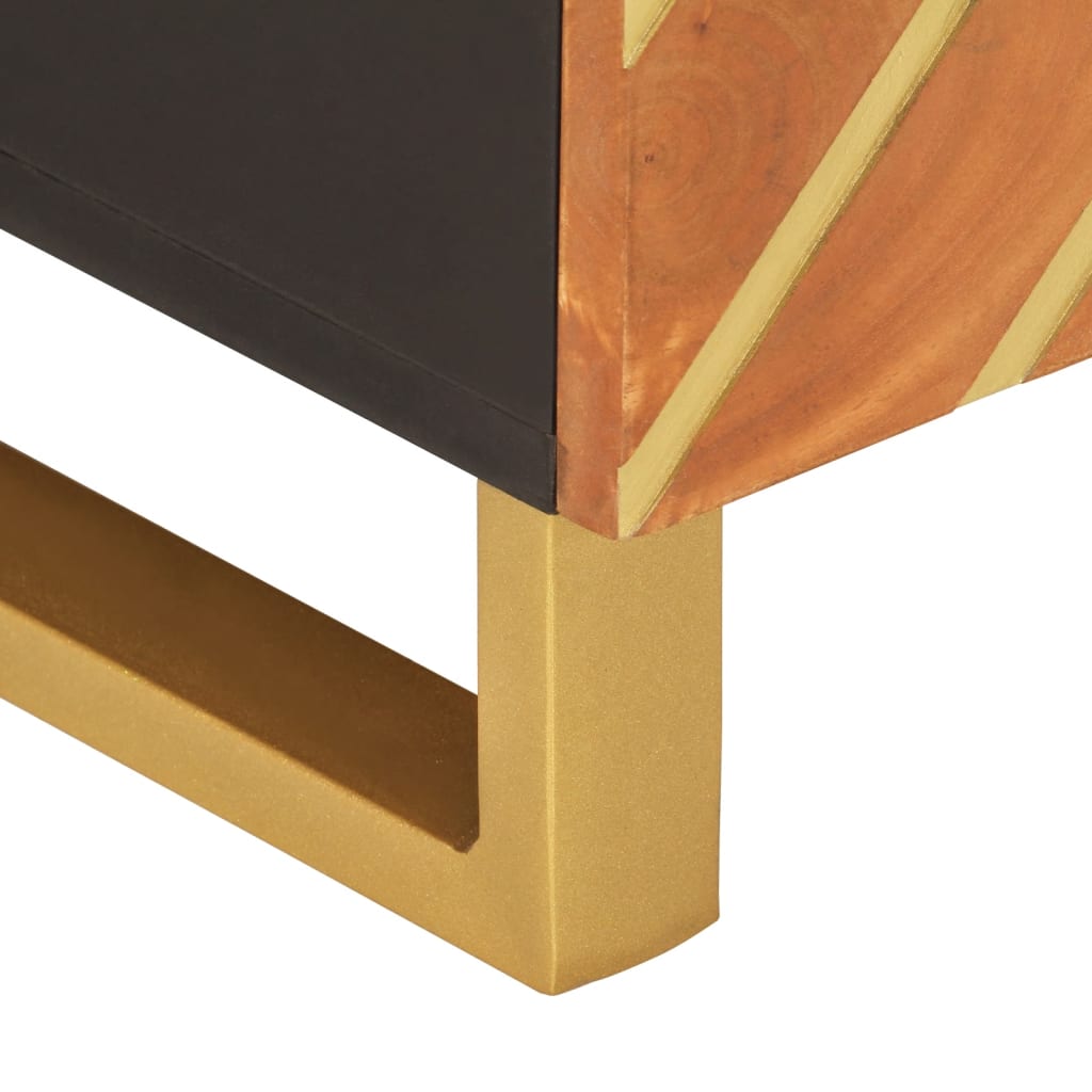 vidaXL Τραπεζάκι Σαλονιού Καφέ/Μαύρο 80x50x40εκ. από Μασίφ Ξύλο Μάνγκο