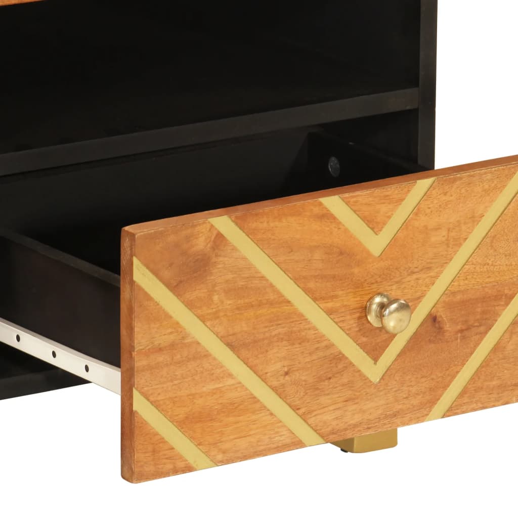 vidaXL Τραπεζάκι Σαλονιού Καφέ/Μαύρο 80 x 54 x 40εκ. Μασίφ Ξύλο Μάνγκο