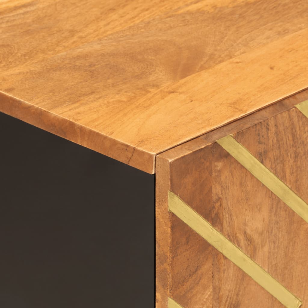 vidaXL Έπιπλο Τηλεόρασης Καφέ/Μαύρο 80x31,5x46 εκ. Μασίφ Ξύλο Μάνγκο