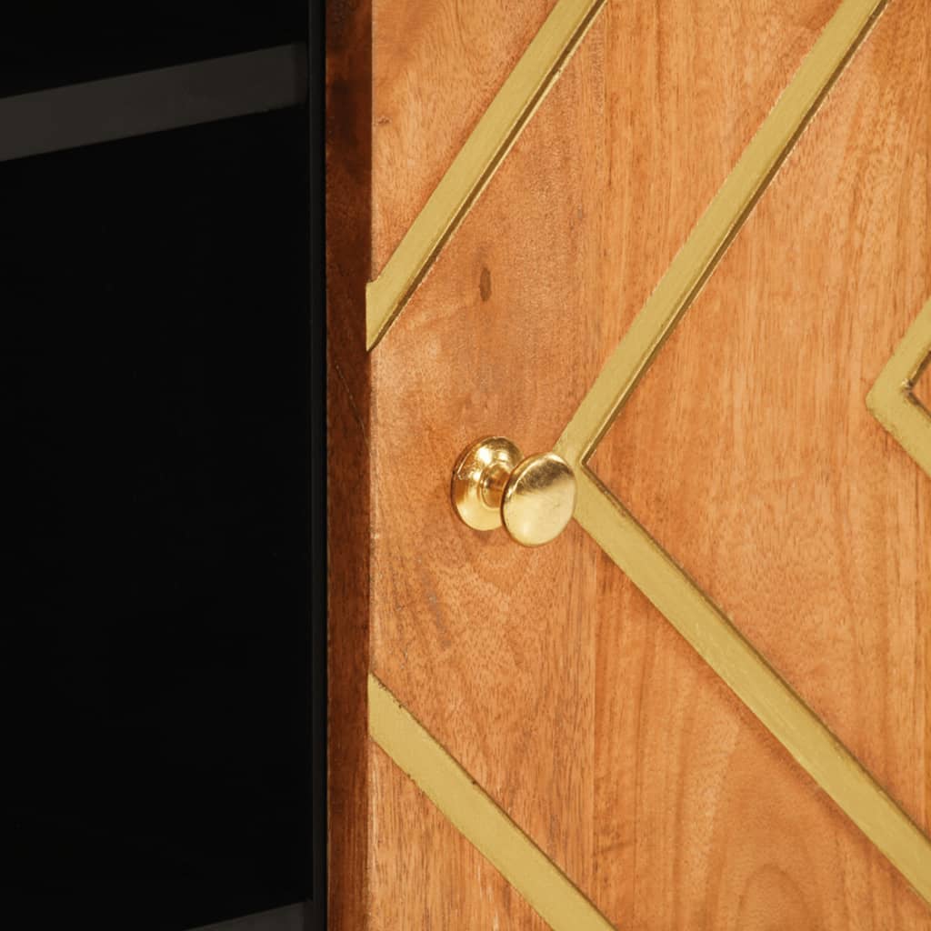 vidaXL Βοηθητικό Έπιπλο Καφέ/Μαύρο 90x33,5x75 εκ. Μασίφ Ξύλο Μάνγκο