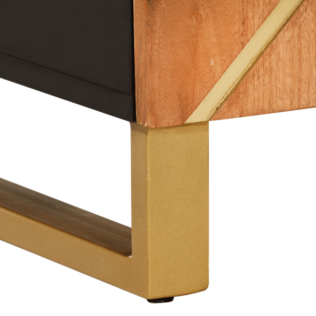 vidaXL Βοηθητικό Έπιπλο Καφέ/Μαύρο 90x33,5x75 εκ. Μασίφ Ξύλο Μάνγκο