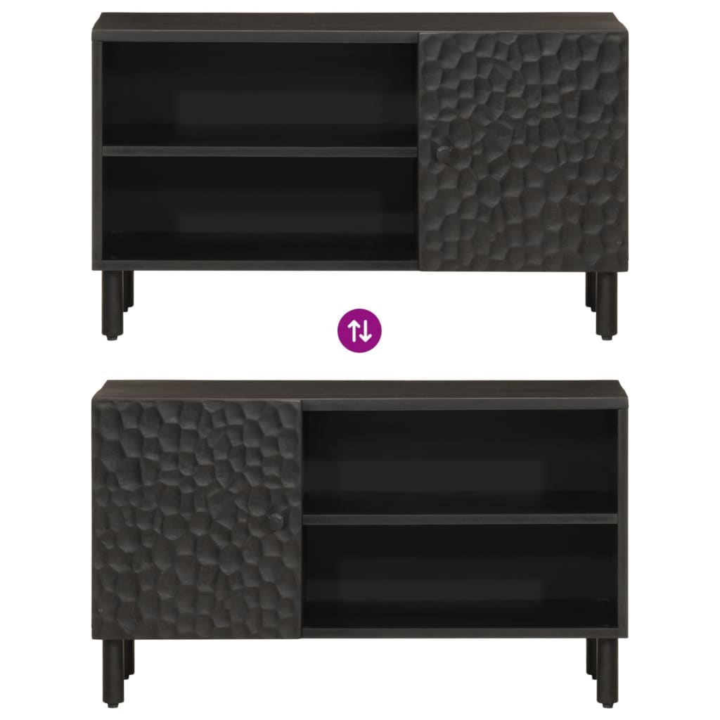 vidaXL Έπιπλο Τηλεόρασης Μαύρο 80 x 31 x 46 εκ. από Μασίφ Ξύλο Μάνγκο