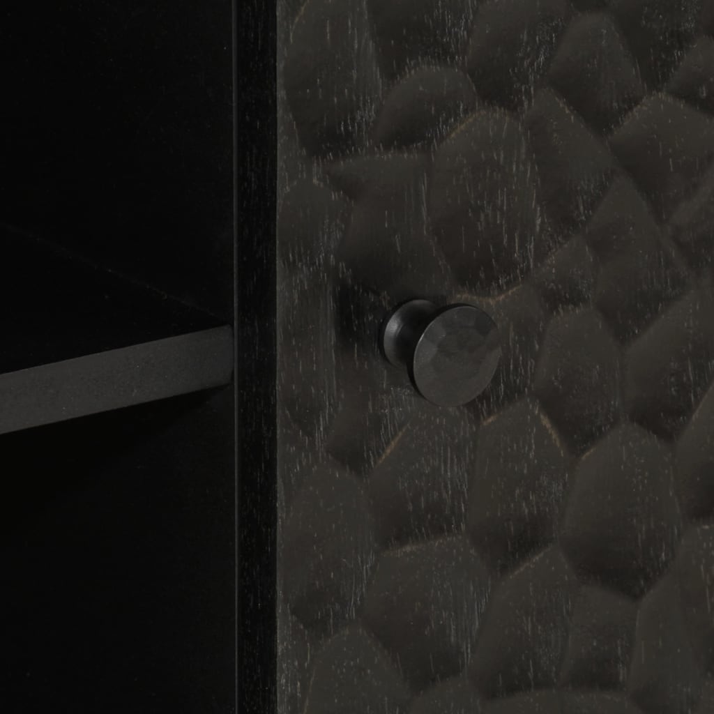 vidaXL Έπιπλο Τηλεόρασης Μαύρο 80 x 31 x 46 εκ. από Μασίφ Ξύλο Μάνγκο