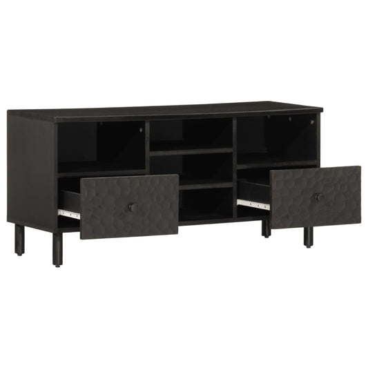 vidaXL Έπιπλο Τηλεόρασης Μαύρο 100 x 33 x 46 εκ. από Μασίφ Ξύλο Μάνγκο