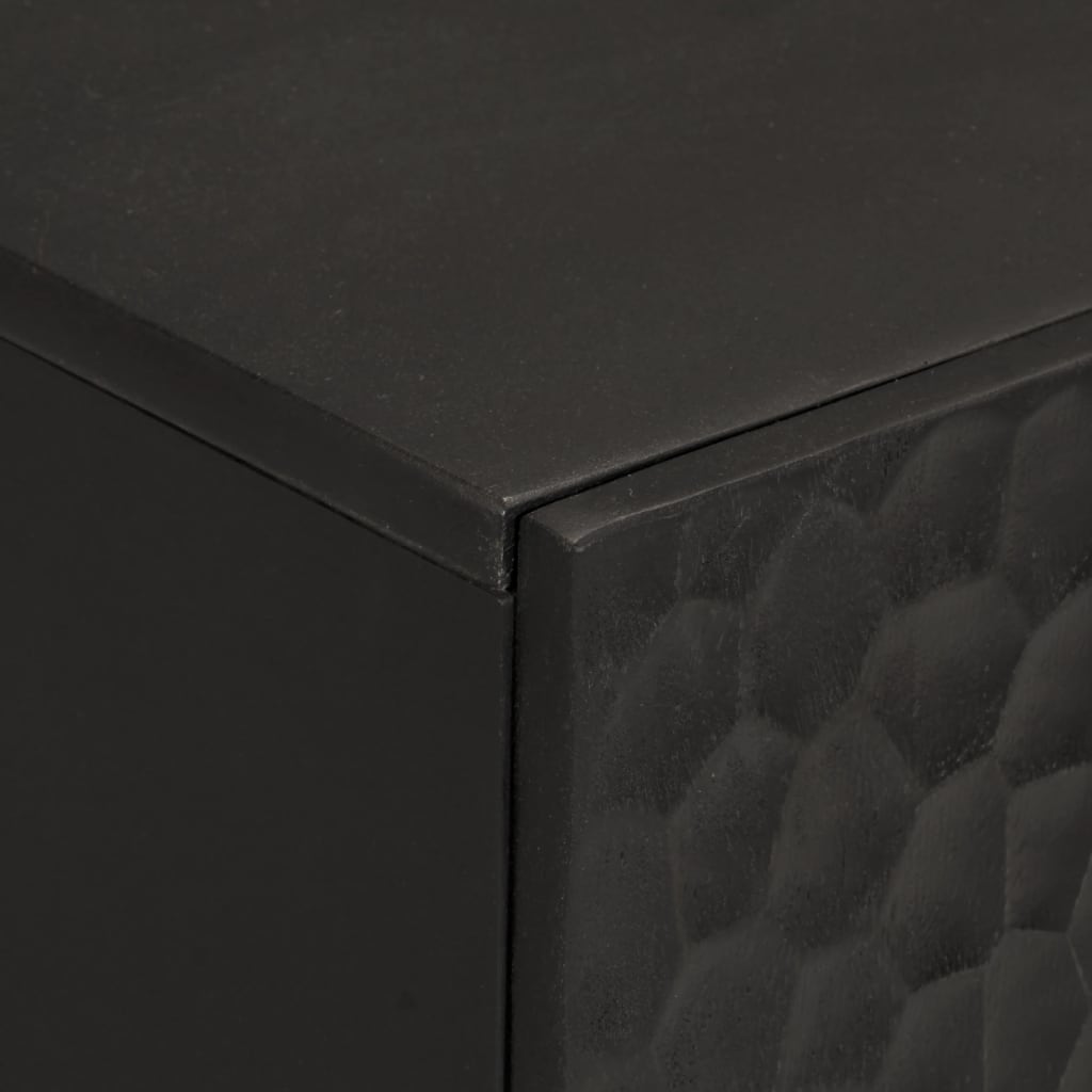 vidaXL Βοηθητικό Ντουλάπι Μαύρο 90 x 33 x 75 εκ. από Μασίφ Ξύλο Μάνγκο