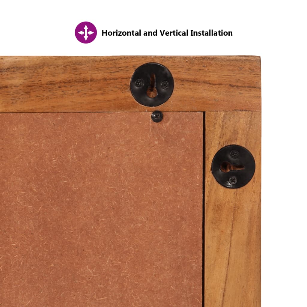 vidaXL Καθρέφτης Μπάνιου 50x70x2,5 εκ. από Μασίφ Ξύλο Ακακίας/Γυαλί