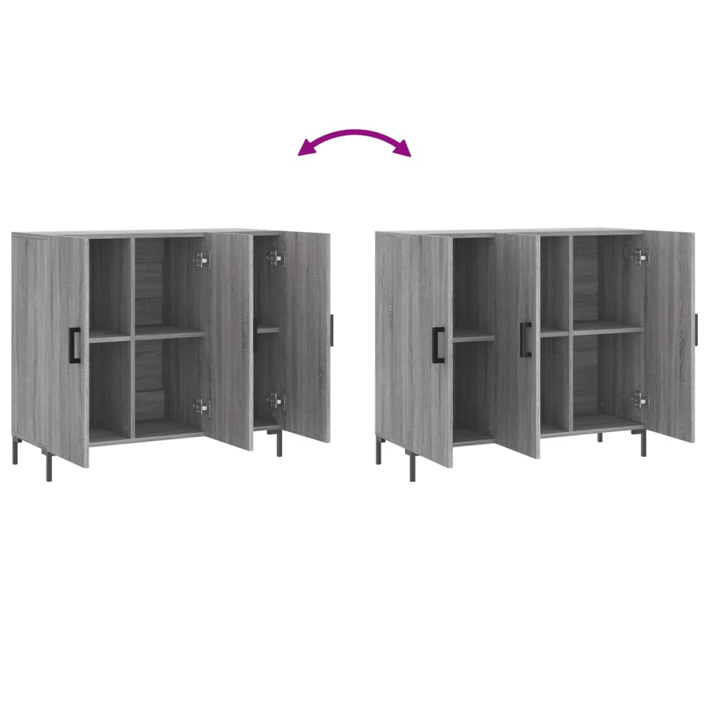 vidaXL Ντουλάπι Γκρι Sonoma 90 x 34 x 80 εκ. από Επεξεργασμένο Ξύλο
