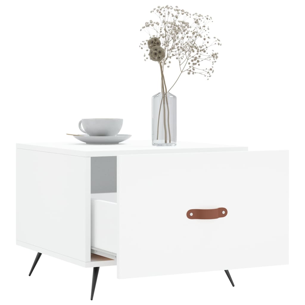 vidaXL Τραπεζάκι Σαλονιού Λευκό 50 x 50 x 40 εκ. από Επεξεργ. Ξύλο