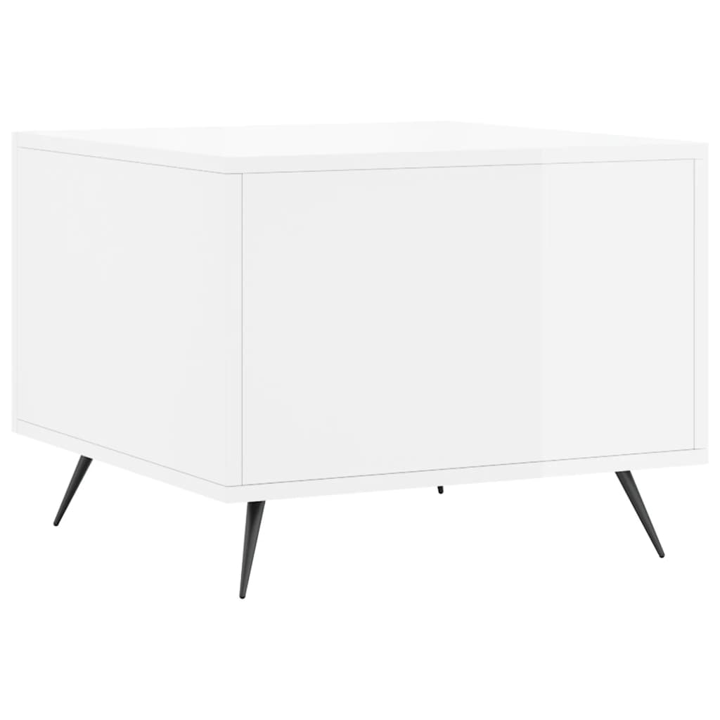 vidaXL Τραπεζάκι Σαλονιού Γυαλ. Λευκό 50 x 50 x 40 εκ. Επεξεργ. Ξύλο