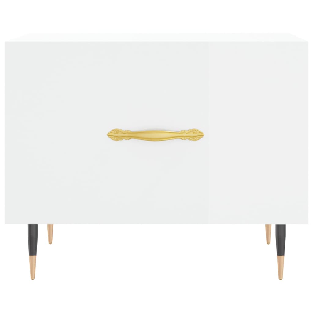 vidaXL Τραπεζάκι Σαλονιού Γυαλ. Λευκό 50 x 50 x 40 εκ. Επεξεργ. Ξύλο