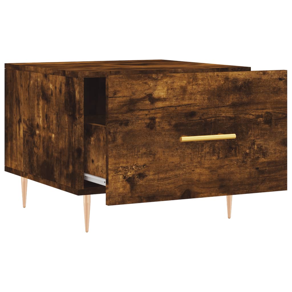 vidaXL Τραπεζάκι Σαλονιού Καπνιστή Δρυς 50x50x40 εκ. Επεξεργασμ. Ξύλο