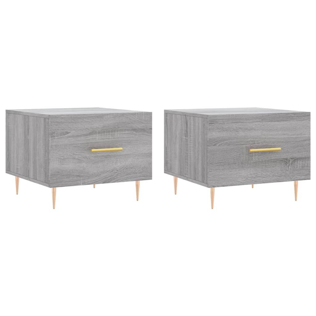vidaXL Τραπεζάκια Σαλονιού 2 τεμ Γκρι sonoma 50x50x40 εκ Επεξ. Ξύλο