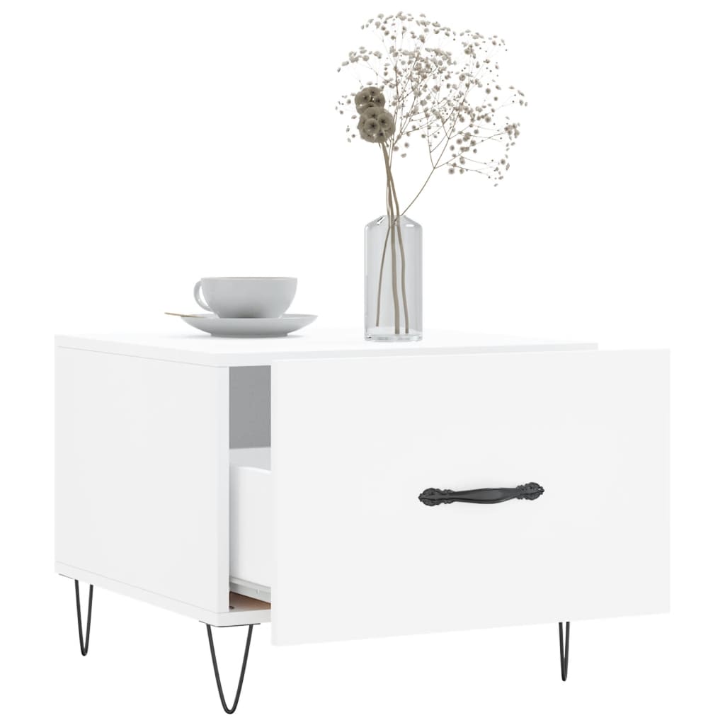 vidaXL Τραπεζάκια Σαλονιού 2 τεμ. Λευκά 50x50x40 εκ Επεξεργασμένο Ξύλο