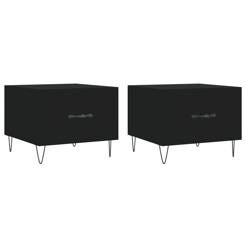 vidaXL Τραπεζάκια Σαλονιού 2 τεμ. Μαύρα 50x50x40 εκ. Επεξεργ. Ξύλο
