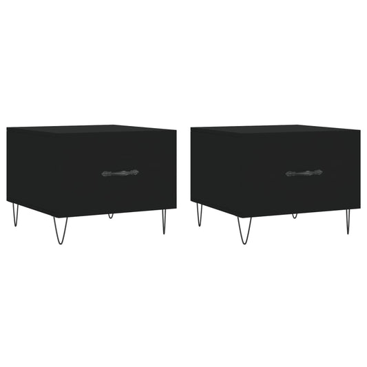 vidaXL Τραπεζάκια Σαλονιού 2 τεμ. Μαύρα 50x50x40 εκ. Επεξεργ. Ξύλο