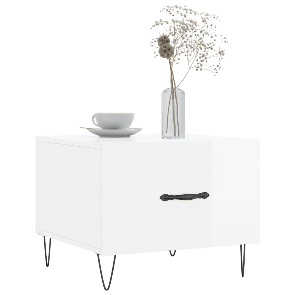 vidaXL Τραπεζάκια Σαλονιού 2 τεμ. Λευκά 50x50x40 εκ Επεξεργασμένο Ξύλο