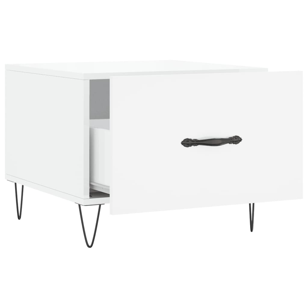 vidaXL Τραπεζάκια Σαλονιού 2 τεμ. Λευκά 50x50x40 εκ Επεξεργασμένο Ξύλο