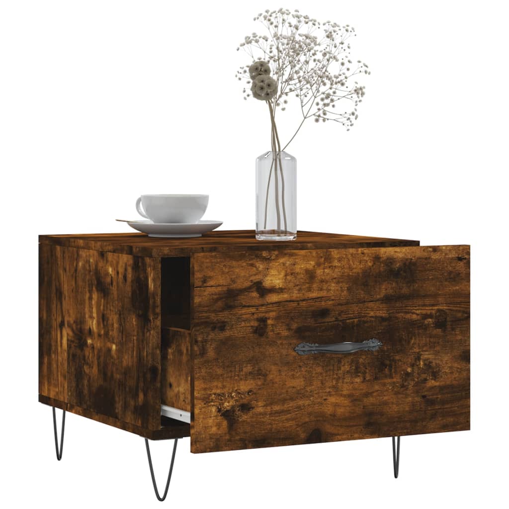 vidaXL Τραπεζάκια Σαλονιού 2 τεμ Καπνιστή Oak 50x50x40 εκ Επεξ. Ξύλο