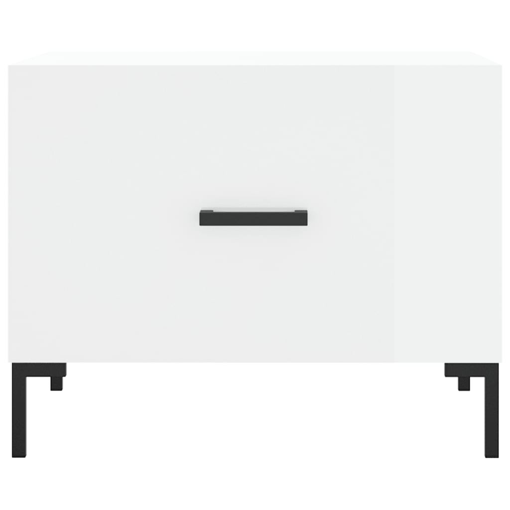 vidaXL Τραπεζάκι Σαλονιού Γυαλ. Λευκό 50 x 50 x 40 εκ. Επεξεργ. Ξύλο