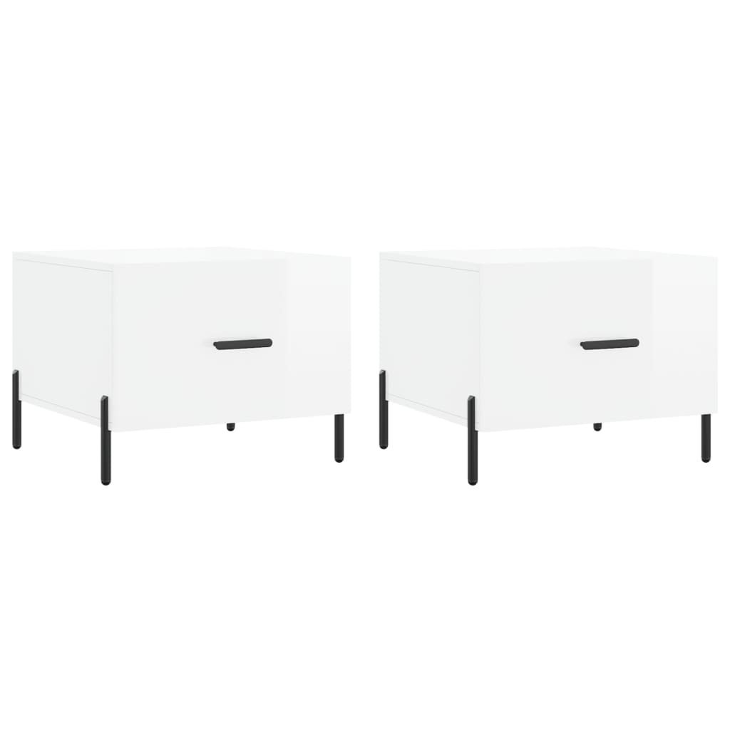 vidaXL Τραπεζάκια Σαλονιού 2 τεμ. Λευκά 50x50x40 εκ Επεξεργασμένο Ξύλο