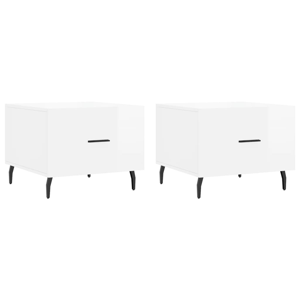 vidaXL Τραπεζάκια Σαλονιού 2 τεμ. Λευκά 50x50x40 εκ Επεξεργασμένο Ξύλο