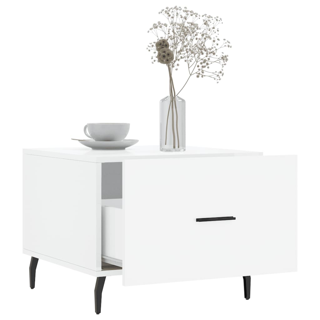 vidaXL Τραπεζάκια Σαλονιού 2 τεμ. Λευκά 50x50x40 εκ Επεξεργασμένο Ξύλο