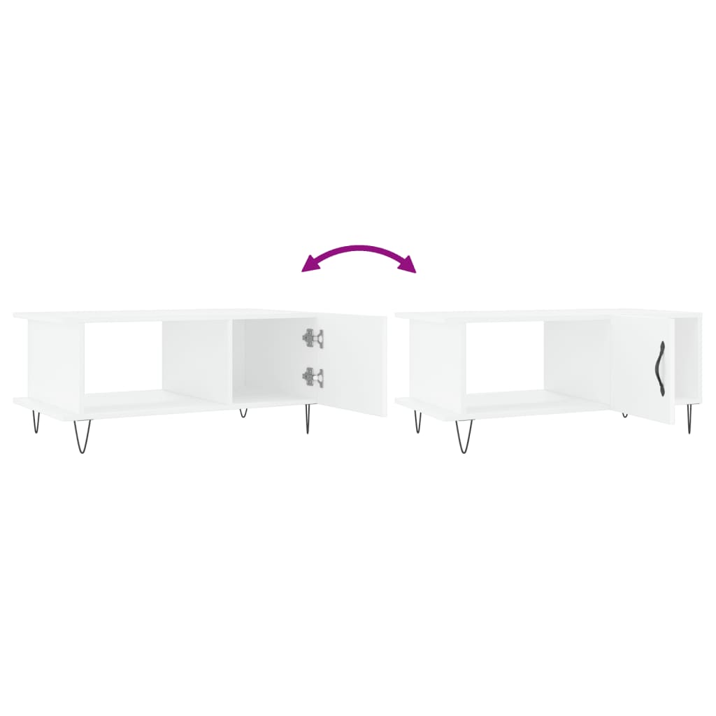 vidaXL Τραπεζάκι Σαλονιού Λευκό 90x50x40 εκ. Επεξεργασμένο Ξύλο