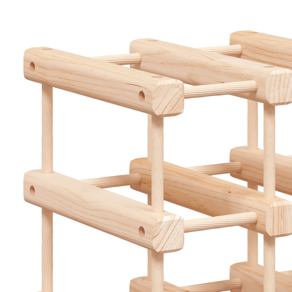 vidaXL Ραφιέρα Κρασιών 120 Κρασιά 112,5x23x123,5εκ. Μασίφ Ξύλο Πεύκου