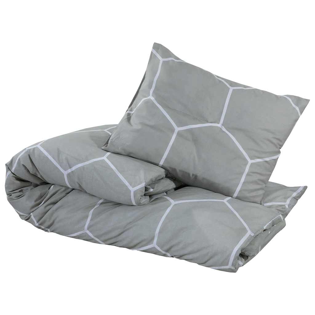 vidaXL Σετ Παπλωματοθήκης Γκρι 200x220 εκ. Βαμβακερό