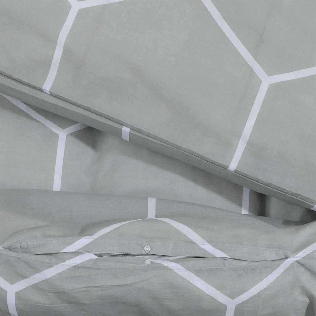 vidaXL Σετ Παπλωματοθήκης Γκρι 200x220 εκ. Βαμβακερό