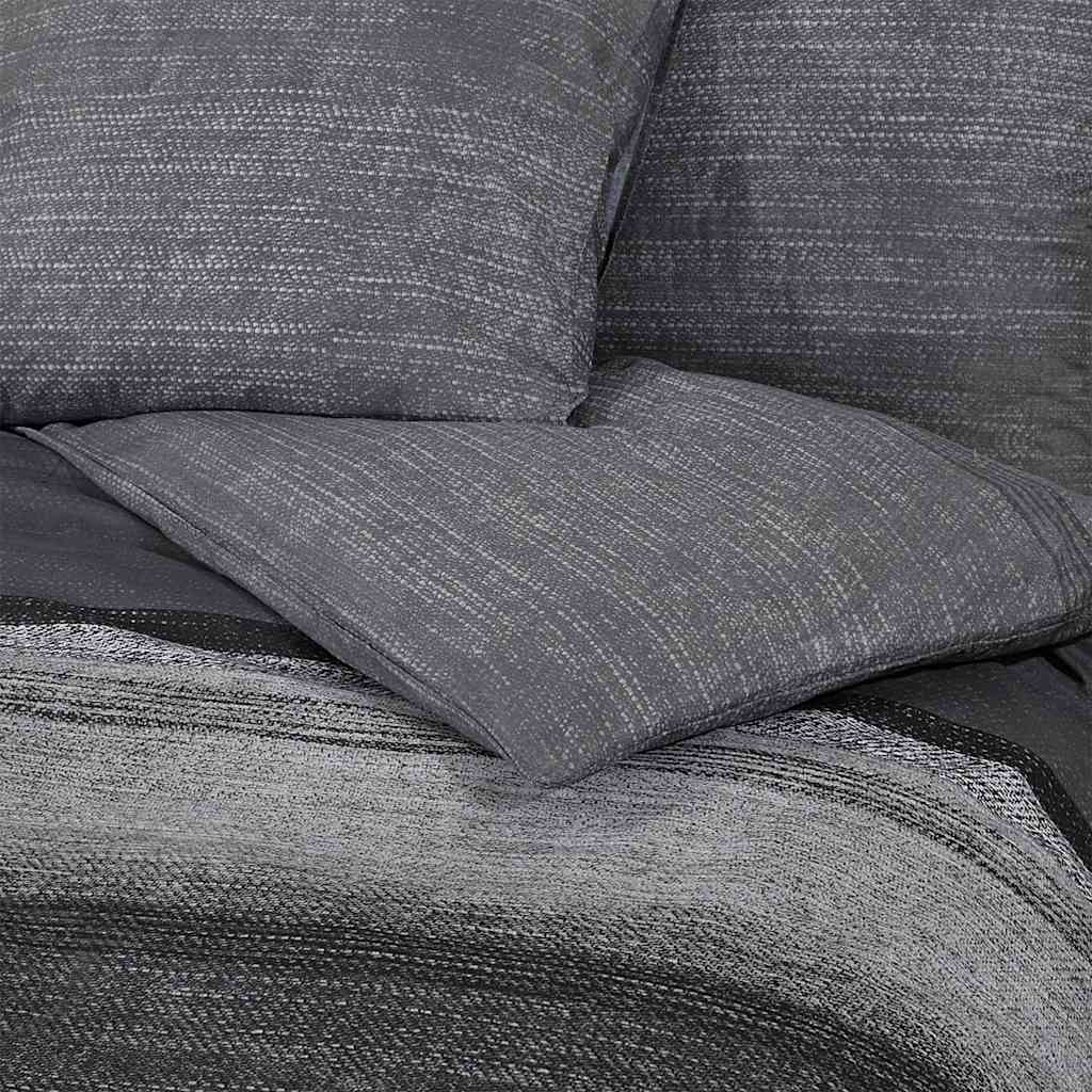 vidaXL Σετ Παπλωματοθήκης Σκούρο Γκρι 240x220 εκ. Βαμβακερό